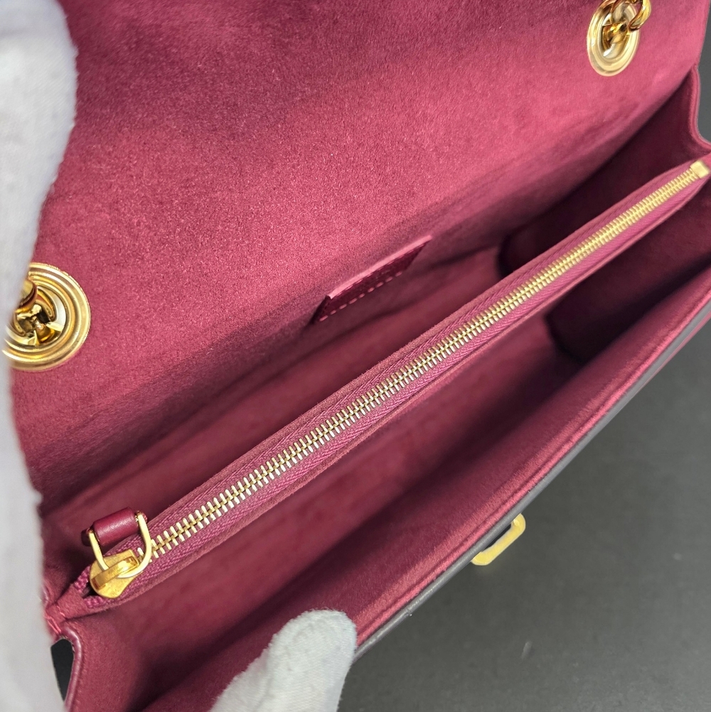 Louis Vuitton Victoire Monogram Chain Flap Bag Burgundy Purple Crossbody Bag - Picture 10 of 17